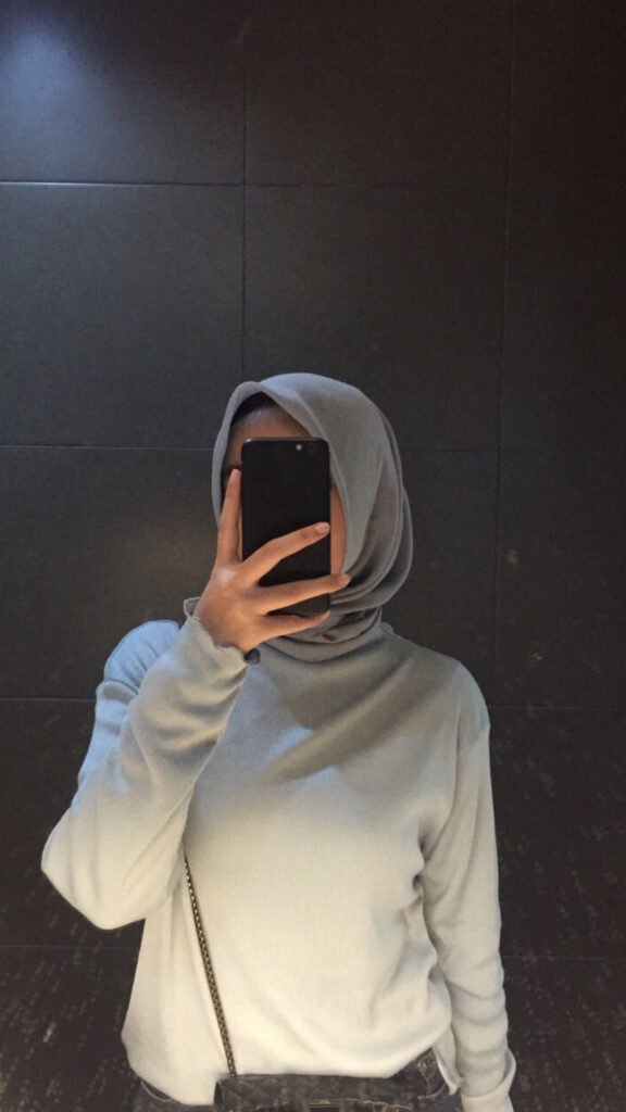 Hijab Mirror Selfie Aesthetics Cewek IGO Tutup Muka depan Cermin
