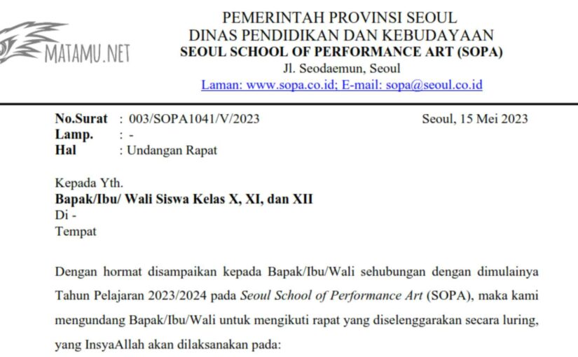 contoh surat undangan rapat