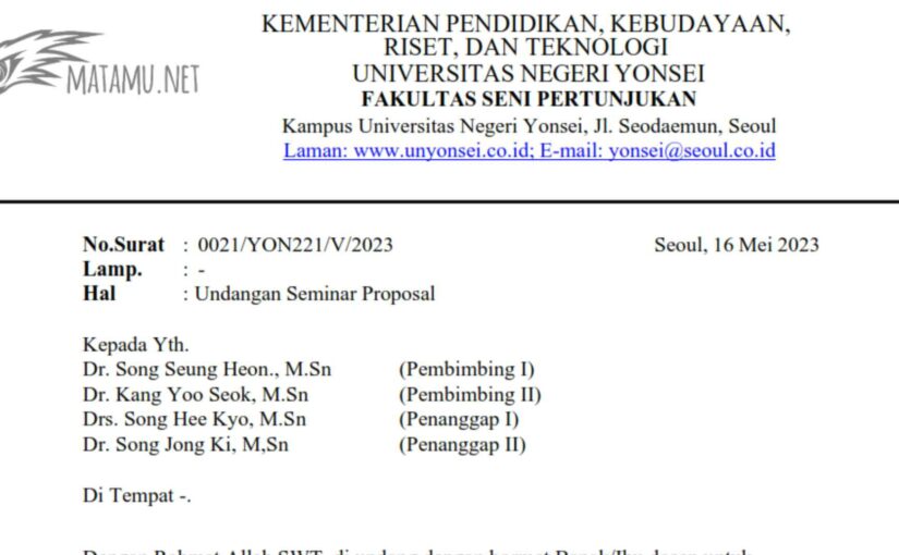 Contoh Surat Undangan Seminar Proposal yang Baik dan Benar